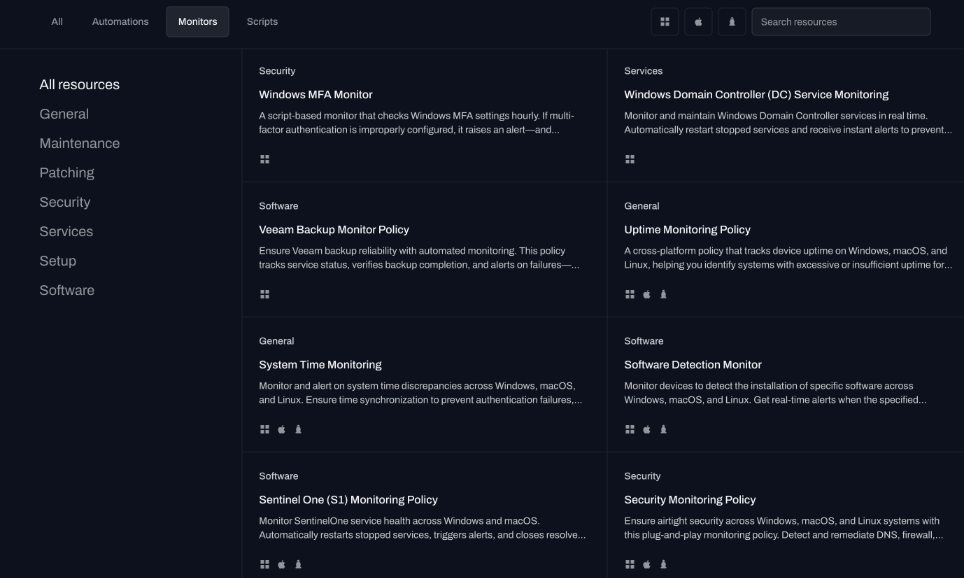 prebuilt monitor library
